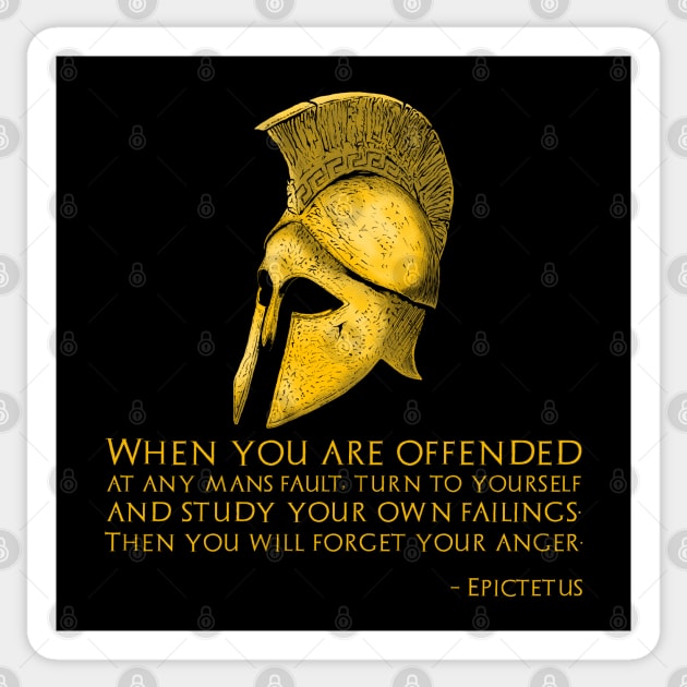 Ancient Greek Stoic Epictetus Quote On Being Offended Sticker by Styr Designs